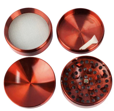 Moledor Metalico 40Mm 4 Pcs Concavo Rojo