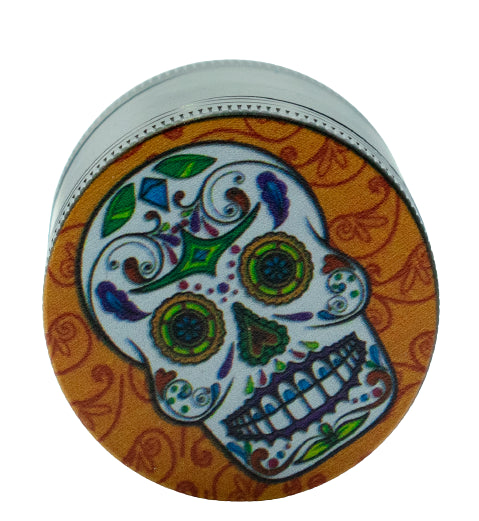 Moledor Metalico 45 Mm 4 Pcs. Catrinas Negro Naranja