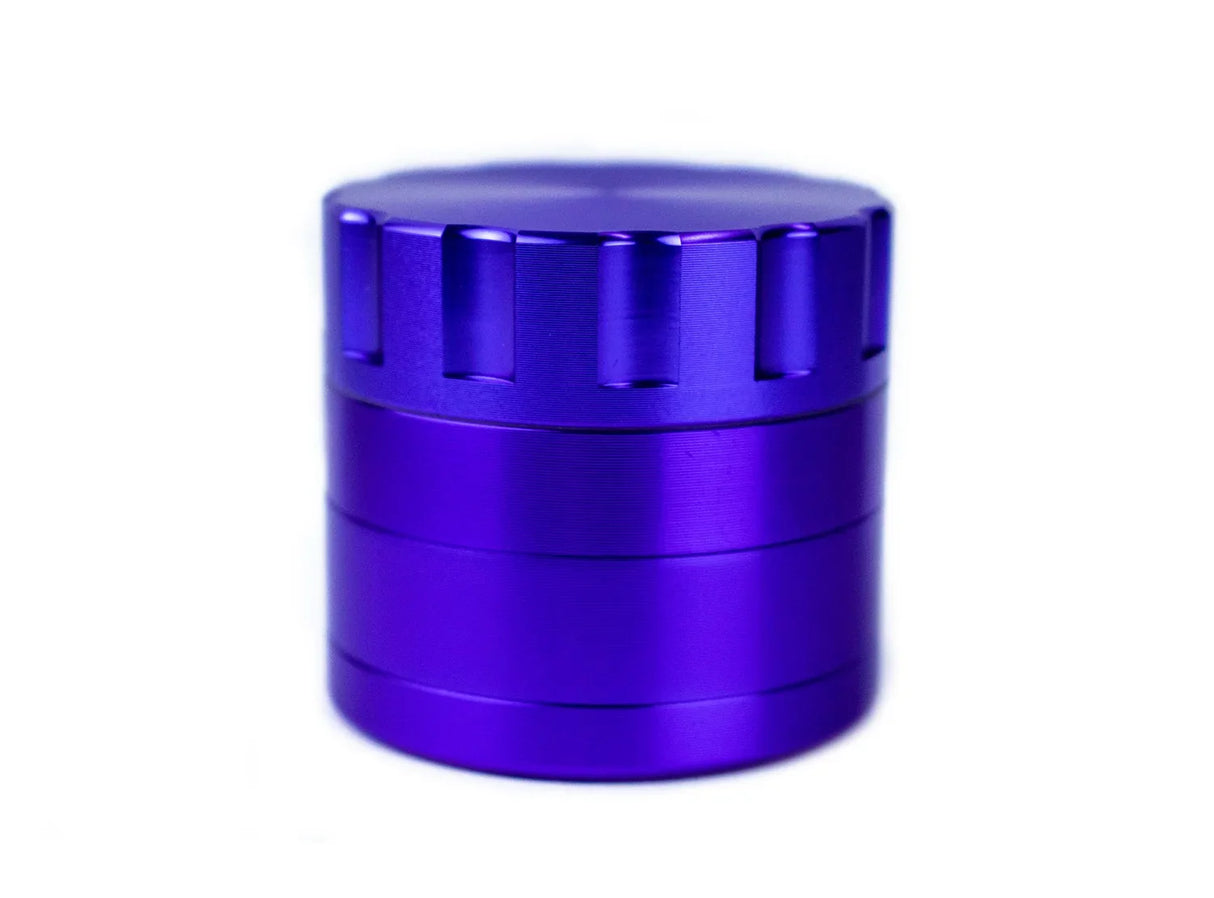Moledor metálico morado de 4 piezas, aluminio, 50mm, fondo blanco