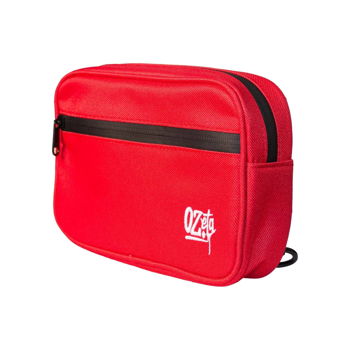 Chestbag roja tipo bandolera con cierre y bolsillo frontal, ideal para transportar accesorios