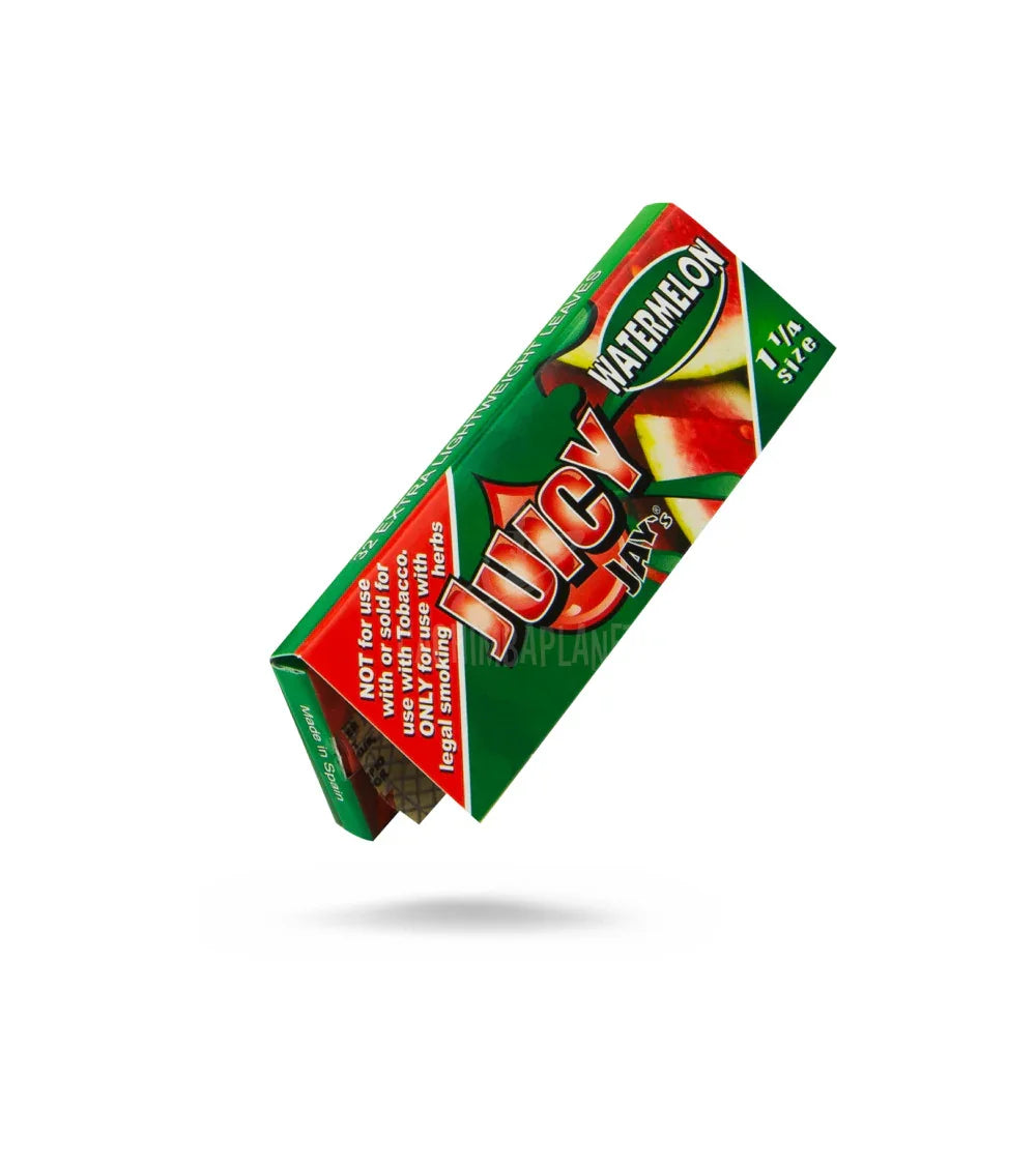 Papel saborizado Juicy Jays sandía paquete, papel para armar 1 1/4 tamaño, fondo blanco