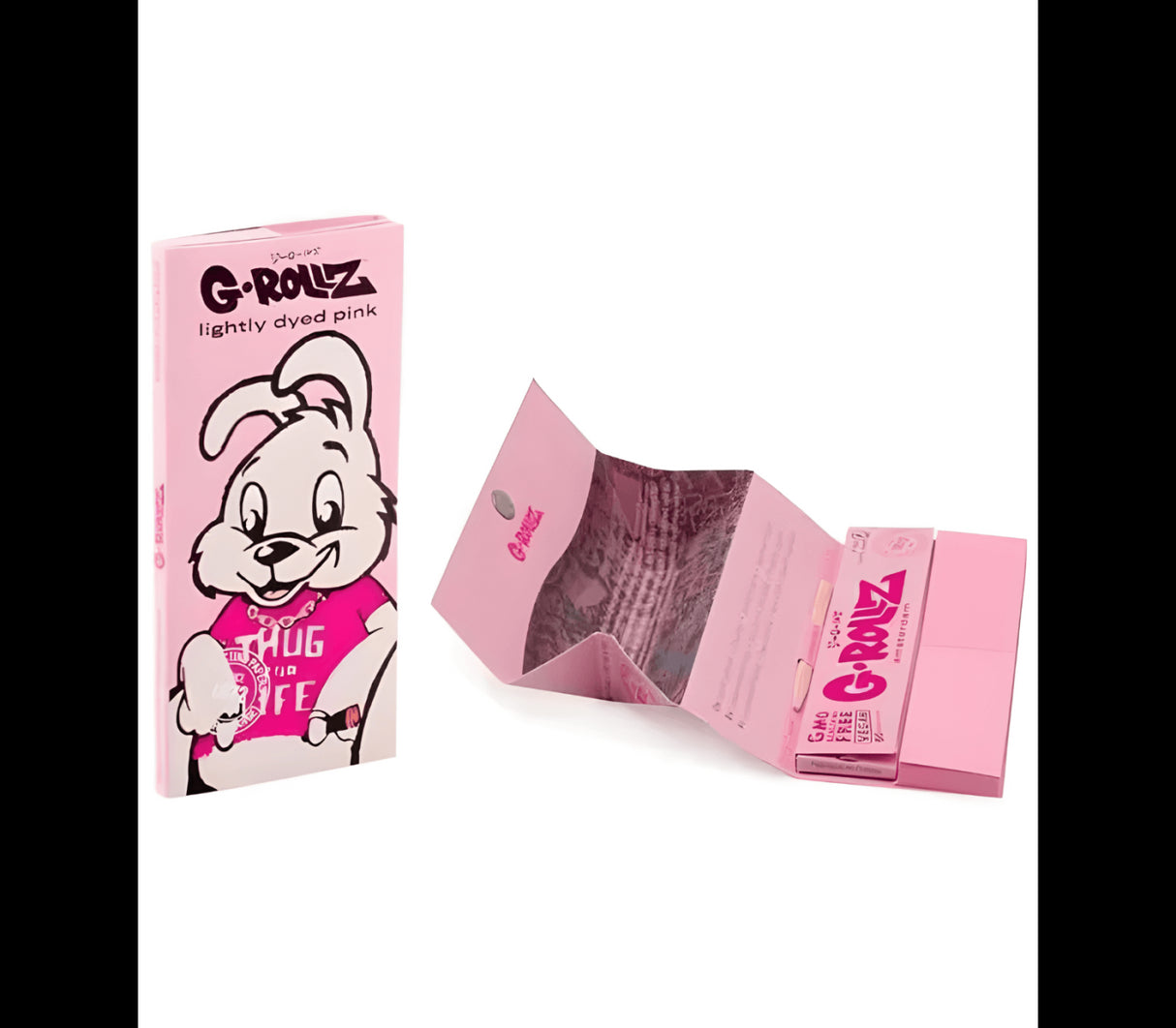 Papelillo G-Rollz 1 1/4 + Tips + Tray Banksy Conejo Pink