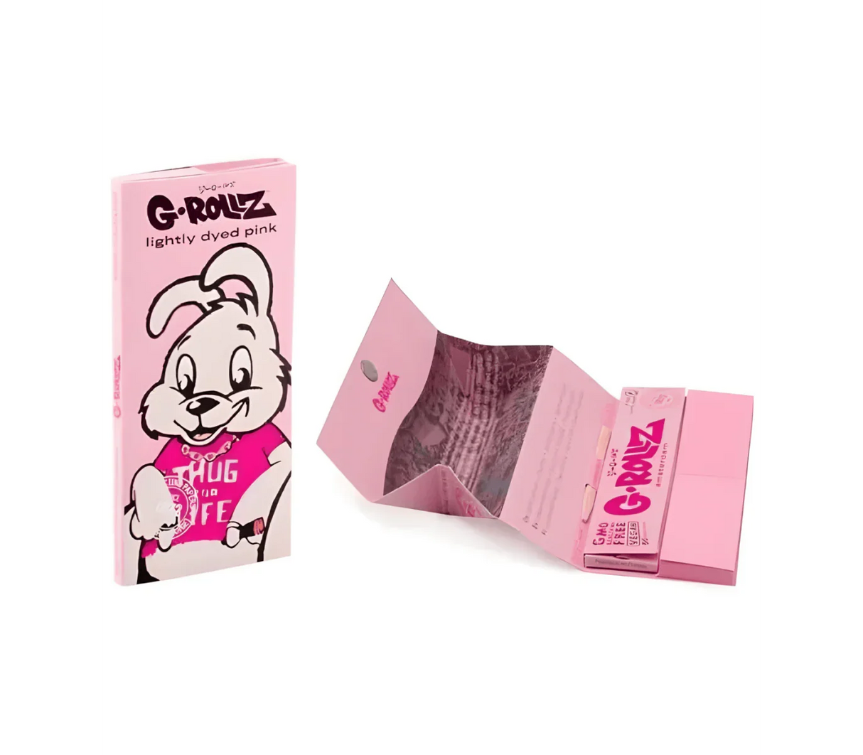 Papelillo G-Rollz 1 1/4 + Tips + Tray Banksy Conejo Pink