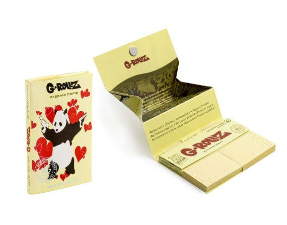 Papelillo G-Rollz 1 1/4 + Tips + Tray Banksy Org Hemp Extra Thin