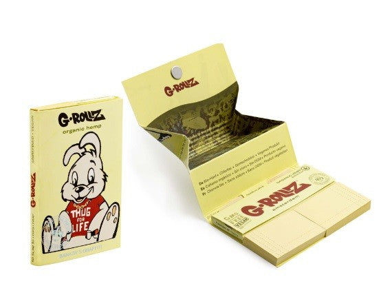 Papelillo G-Rollz 1 1/4 + Tips + Tray Banksy Org Hemp Extra Thin