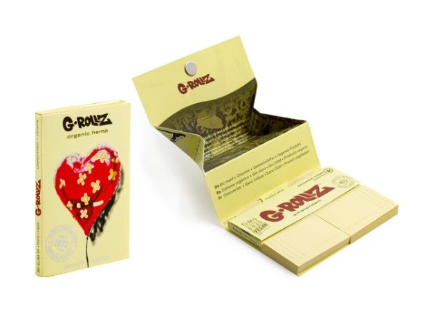 Papelillo G-Rollz 1 1/4 + Tips + Tray Banksy Org Hemp Extra Thin