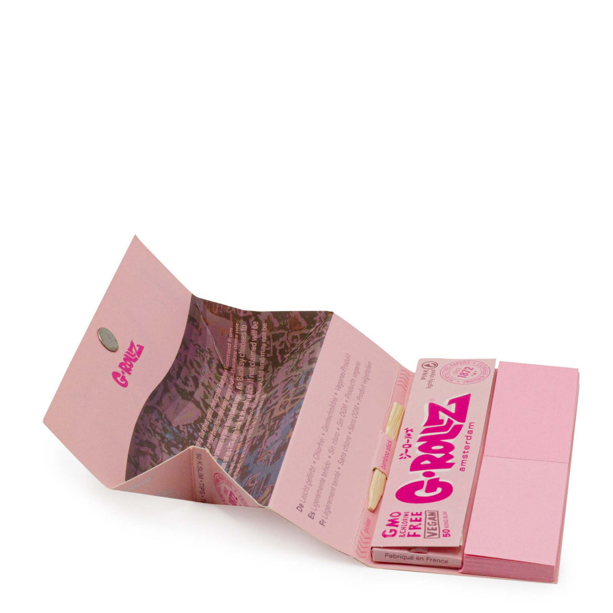 Papelillo G-Rollz King Size + Tips + Tray Banksy Pink