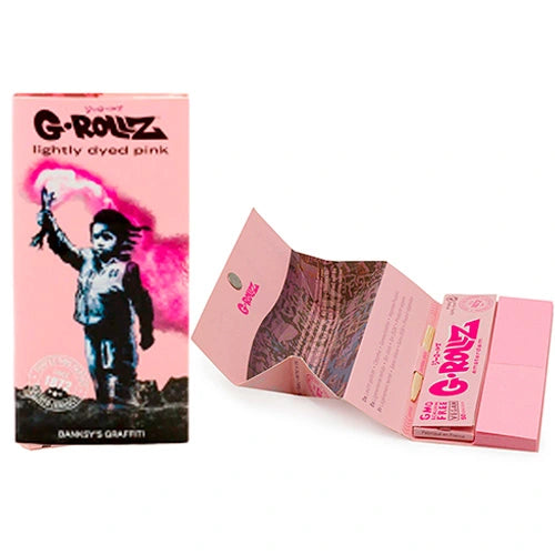 Papelillo G-Rollz King Size + Tips + Tray Banksy Pink