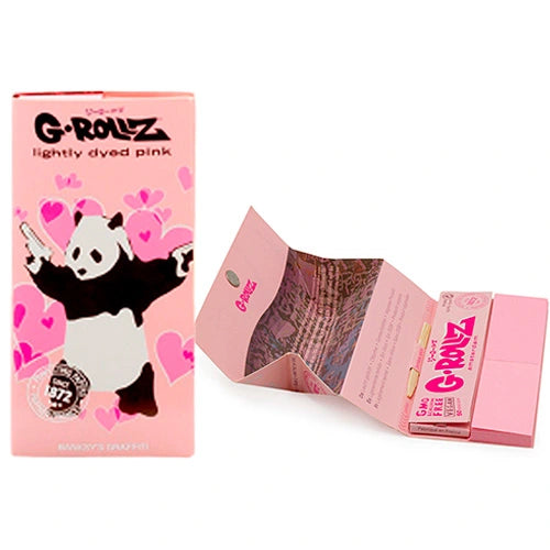 Papelillo G-Rollz King Size + Tips + Tray Banksy Pink