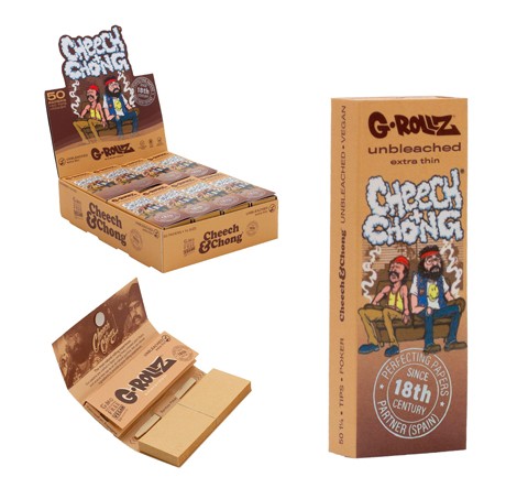 Papelillo G-Rollz Unbleach 1 1/4 + Tips Cheech&Chong In Da Chair