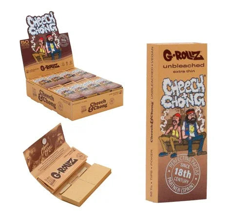Papelillo G-Rollz Unbleach 1 1/4 + Tips Cheech&Chong In Da Chair