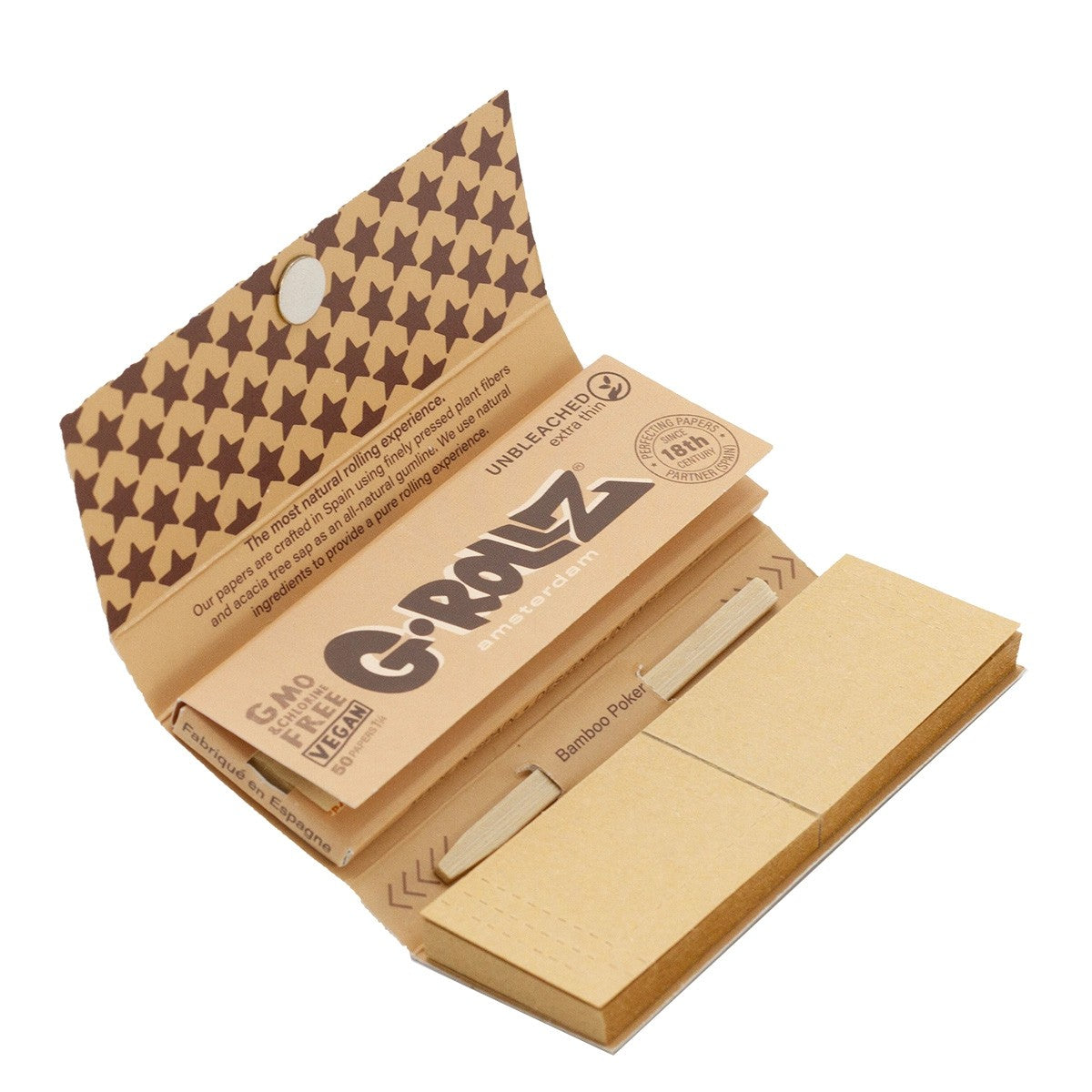 Papelillo G-Rollz Unbleach 1 1/4 + Tips Pets Rock Rap