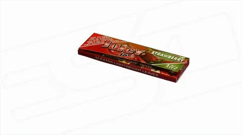 Papelillo Juicy Jay's sabor frutilla, empaque rectangular rojo y verde, 1 1/4