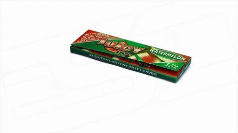 Papelillos sabor sandía Juicy Jays 1 1/4, paquete verde, 32 hojas delgadas.