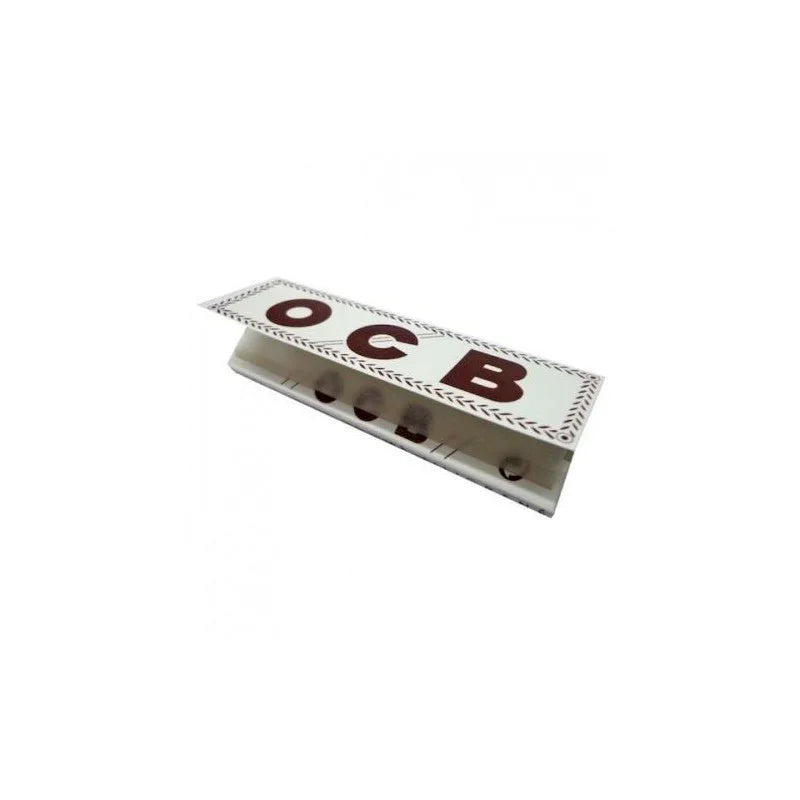 Libreta de papelillos OCB blanco lino tamaño 1 1/4 sobre fondo blanco