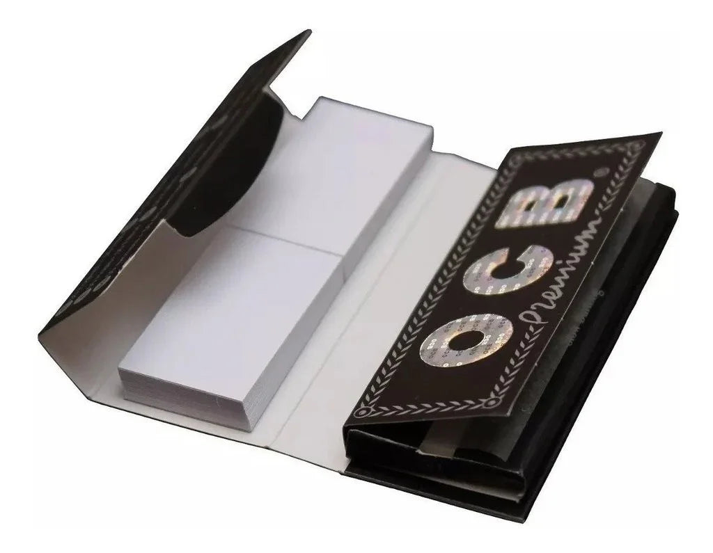 Papelillo OCB negro premium 1 1/4 abierto con tips incluidos