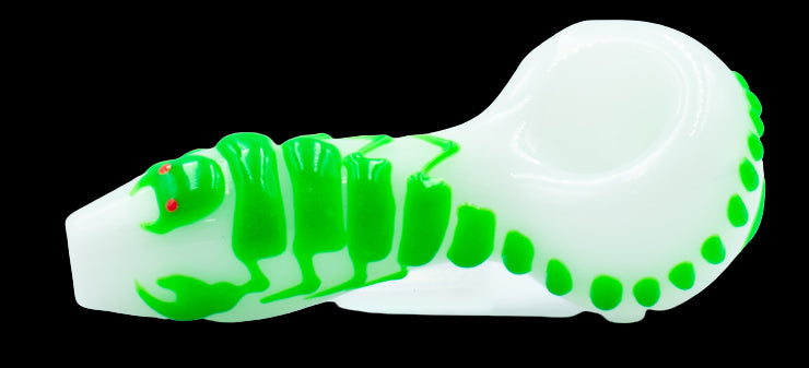 Pipa 10cm Pyrex Escorpio Fluorecente Verde