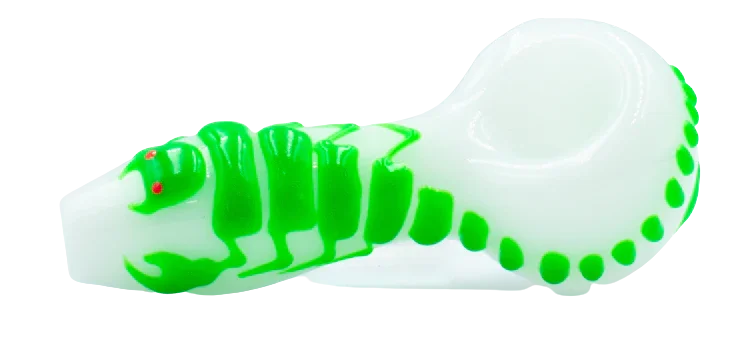 Pipa 10cm Pyrex Escorpio Fluorecente Verde