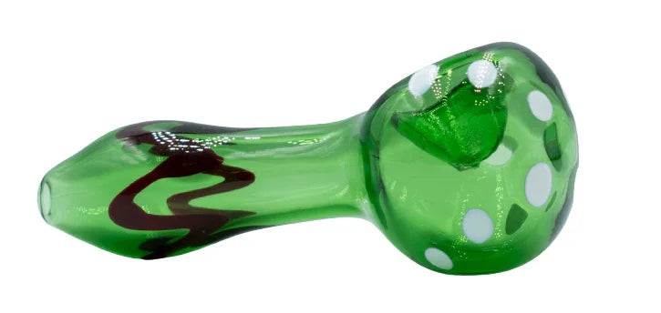 Pipa 10cm Pyrex Verde Puntos Blancos
