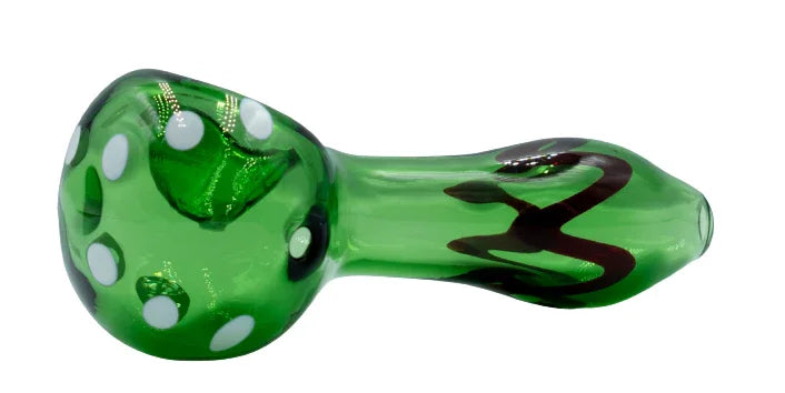Pipa 10cm Pyrex Verde Puntos Blancos