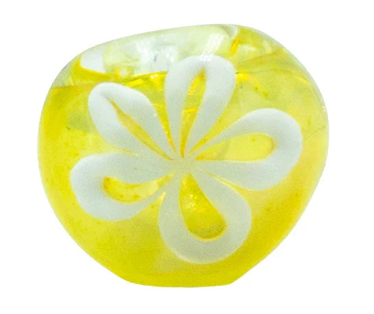 Pipa 7cm Pyrex Flor Amarillo Blanca
