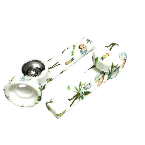 Pipa De Silicona 9 Cm WaterPrint Rick y Morty