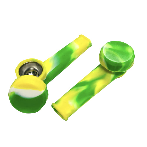 Pipa De Silicona 9 cms Verde Amarilla Blanca