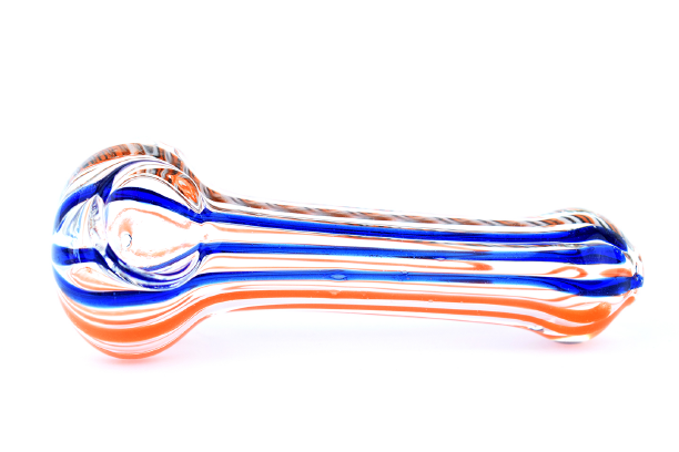 Pipa Pyrex 11 cms Lineas Azul Naranja