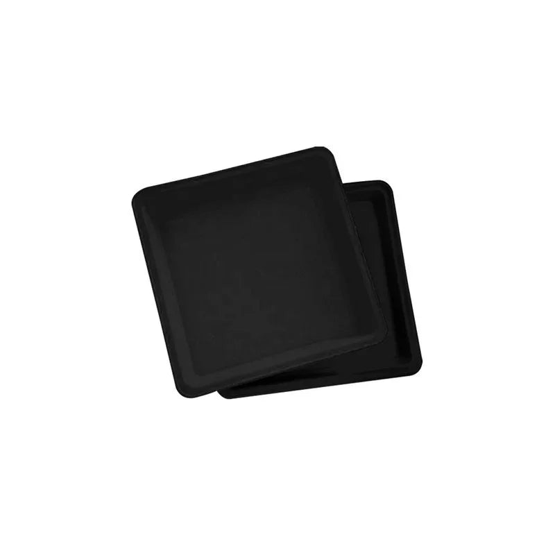 Plato cuadrado negro para macetas de 17x17 cm, ideal para cultivo indoor
