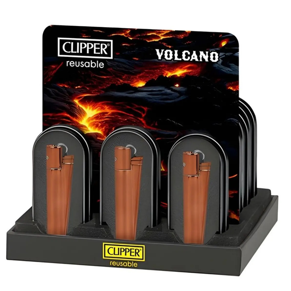 Encendedor Clipper Metalico Volcano
