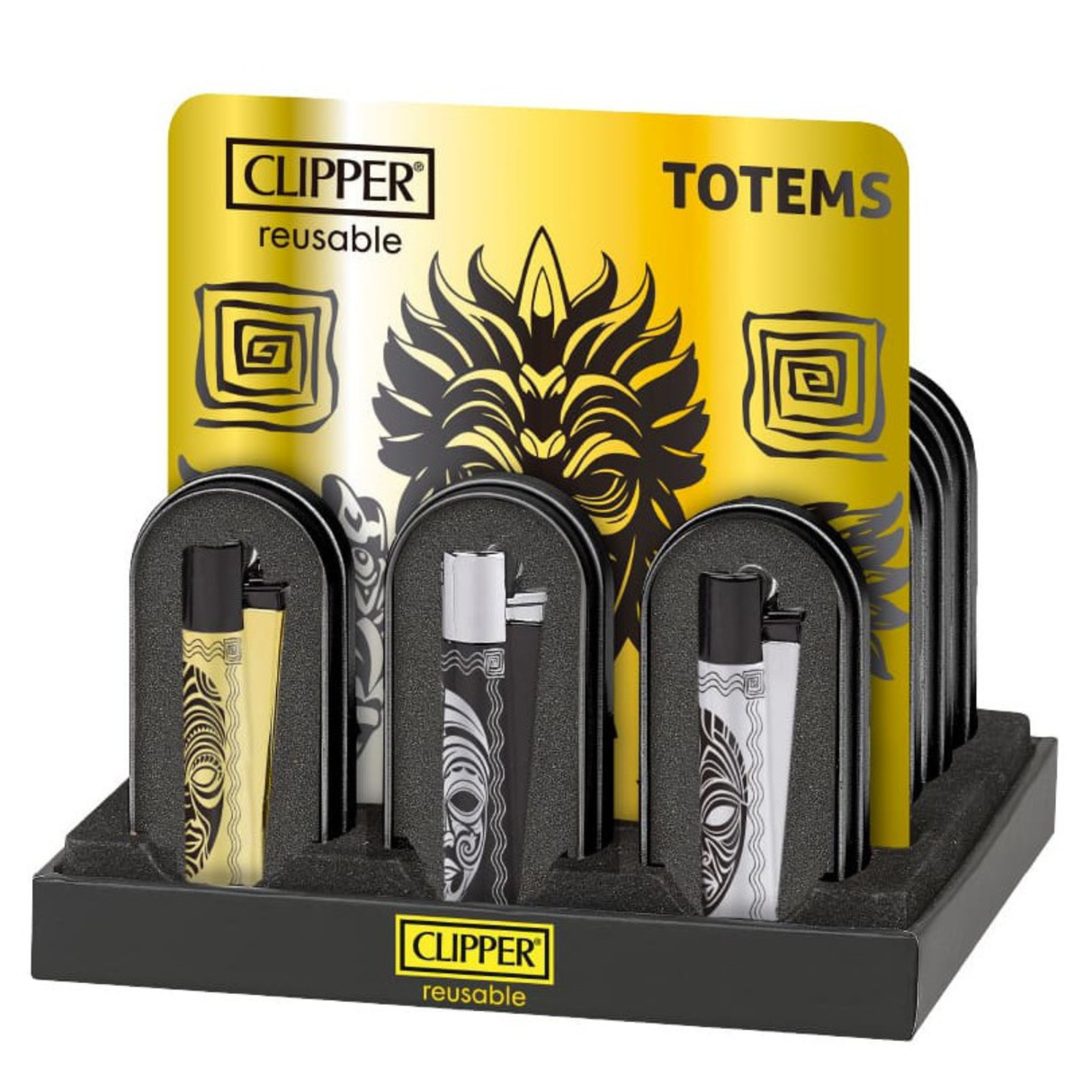 Encendedor Clipper Metalico Totems
