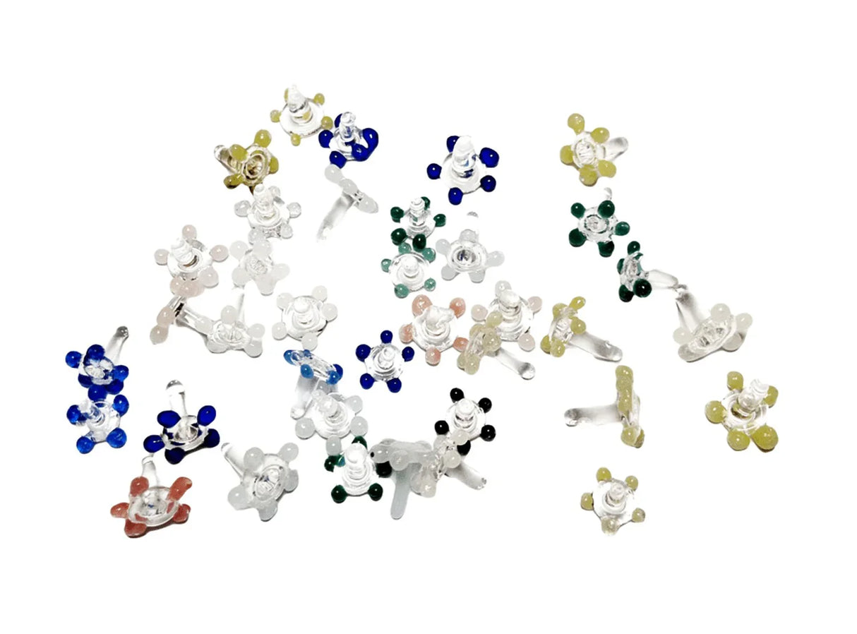 Set de rejillas de pyrex multicolor en forma de estrella, accesorios para pipas de vidrio.