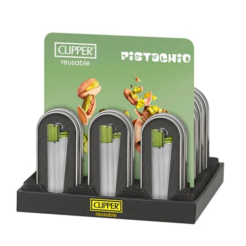 Encendedor Clipper Metalico Pistacho