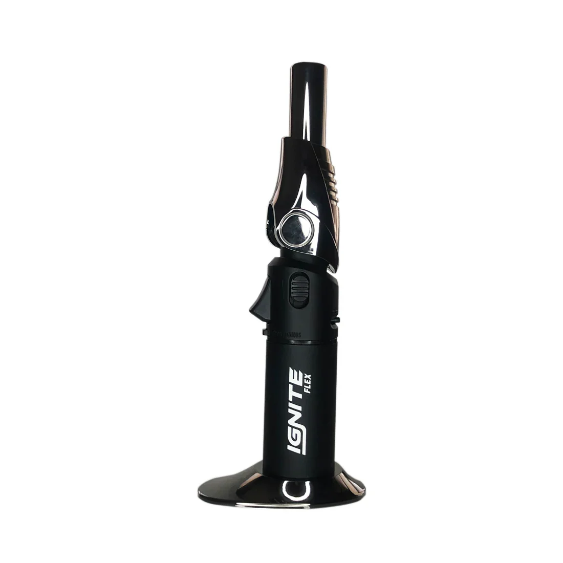 Soplete de gas negro Ignite Flex con base metálica para cultivo indoor o jardinería