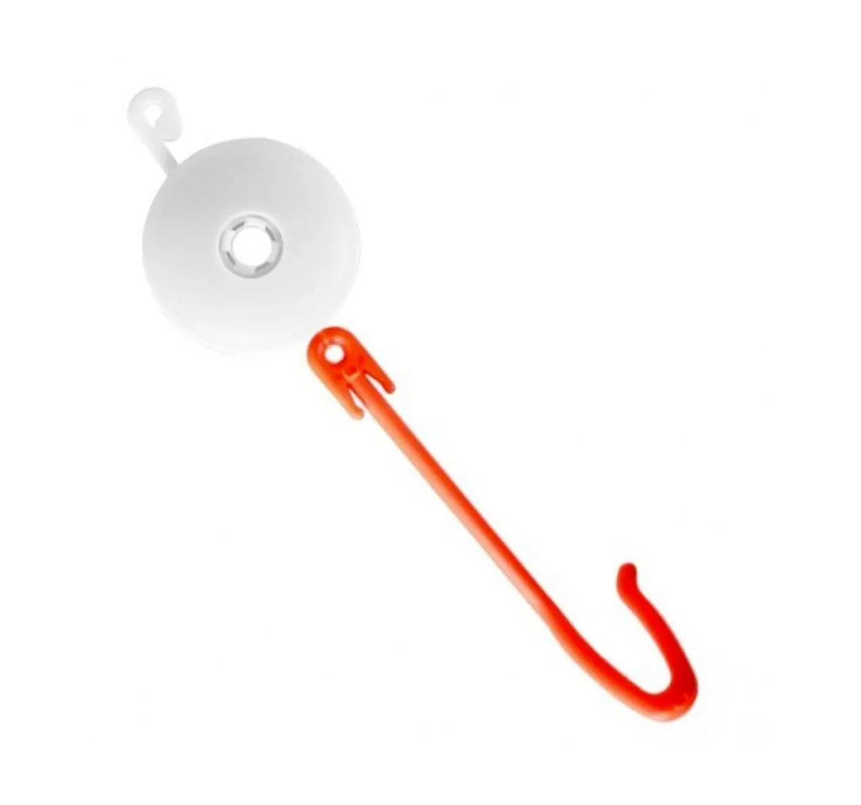 Soporte colgador de plástico para carpas de cultivo indoor, color blanco y rojo.