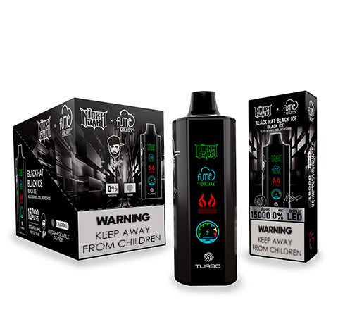 Vape Fume Nicky Jam 15.000 Puffs 0% Nic Black Hat Black Ice (Black Berries)