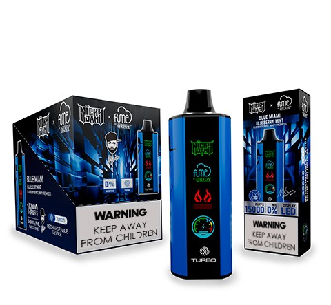 Vape Fume Nicky Jam 15.000 Puffs 0% Nic Blue Miami (Blueberry Mint)