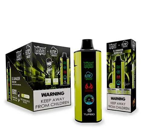 Vape Fume Nicky Jam 15.000 Puffs 0% Nic El Ganador (Mango Kiwi)