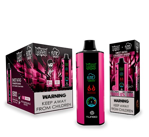 Vape Fume Nicky Jam 15.000 Puffs 0% Nic Sweet Gatas (Strawberry Banana)