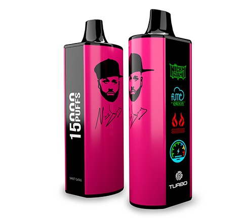 Vape Fume Nicky Jam 15.000 Puffs 0% Nic Sweet Gatas (Strawberry Banana)