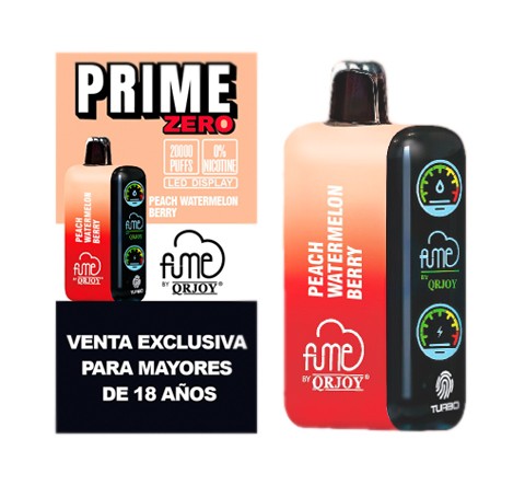 Vape Fume Prime Zero Peach Watermelon Berry 20.000 Pff 0% nic