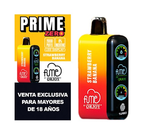Vape Fume Prime Zero Strawberry Banana 20.000 Pff 0% nic