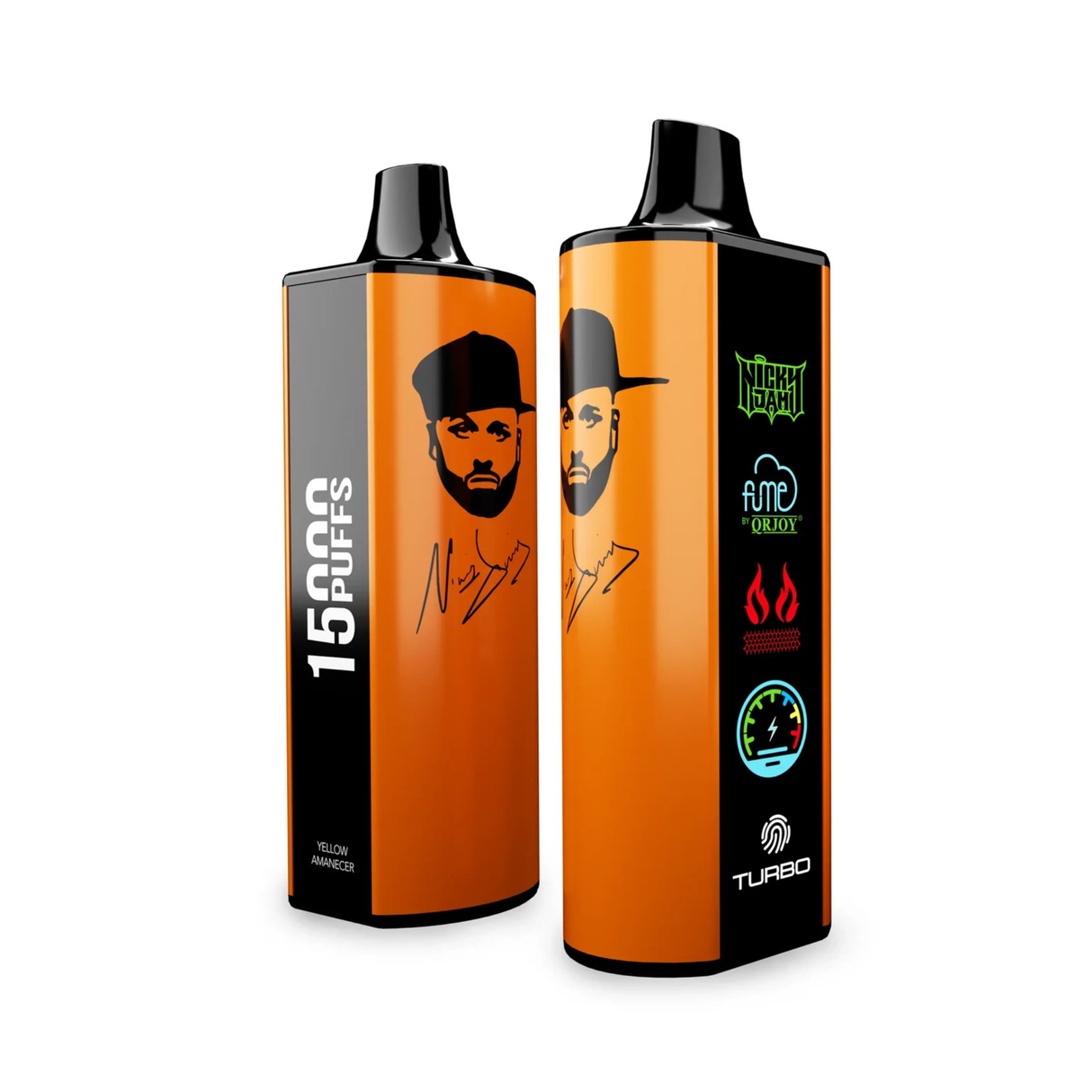 Vape Fume Nicky Jam 15.000 Puffs 0% Nic Yellow Amanecer (Mango, Banana, Piña)
