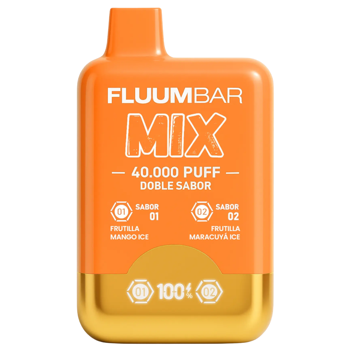 Vape Desechable Fluumbar Mix 40.000 Pff 4.5% nic - Frutilla Mango Ice y Frutilla Maracuya Ice
