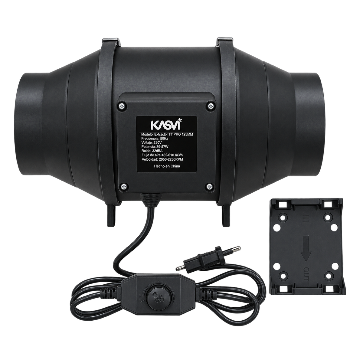 Extractor TT Black Pro 125mm 2 Velocidades 482-610 m3/h - Kasvi