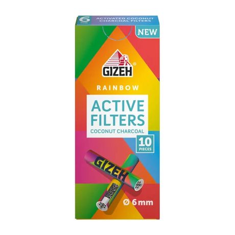 Boquillas Gizeh Carbon Activado Rainbow 6mm 10 unid.