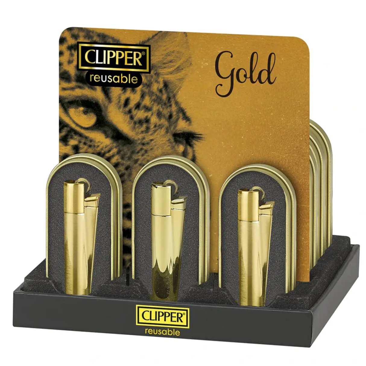 Encendedor Clipper Metalico Gold