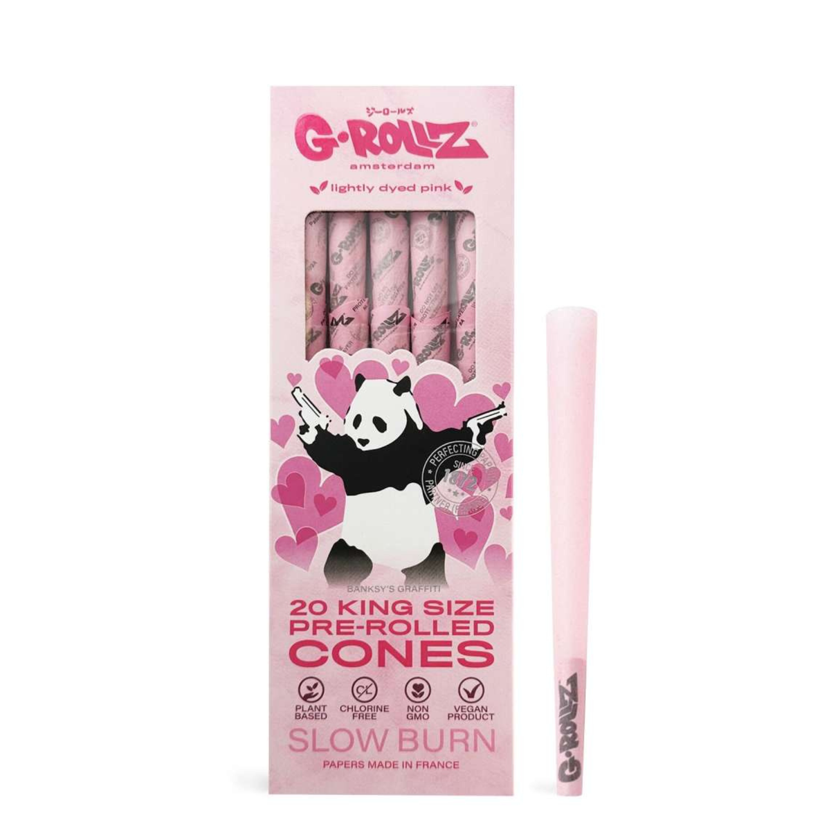 G-Rollz 20 Conos Pre Enrolados Lightly Dyed Pink King Size