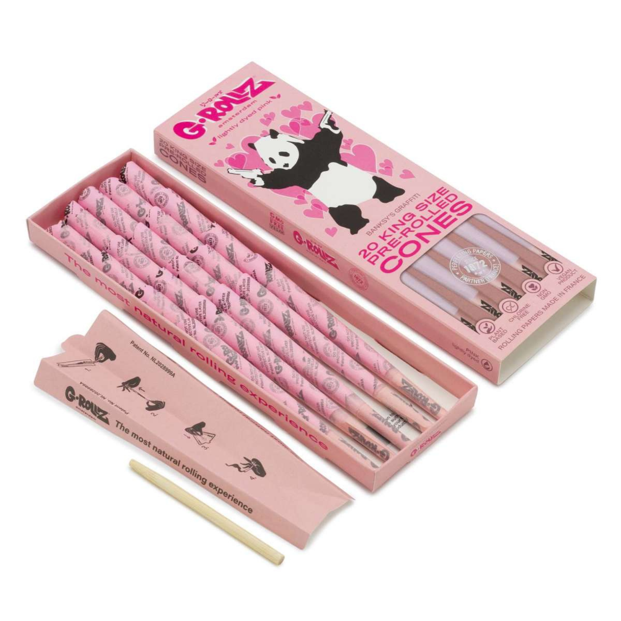 G-Rollz 20 Conos Pre Enrolados Lightly Dyed Pink King Size