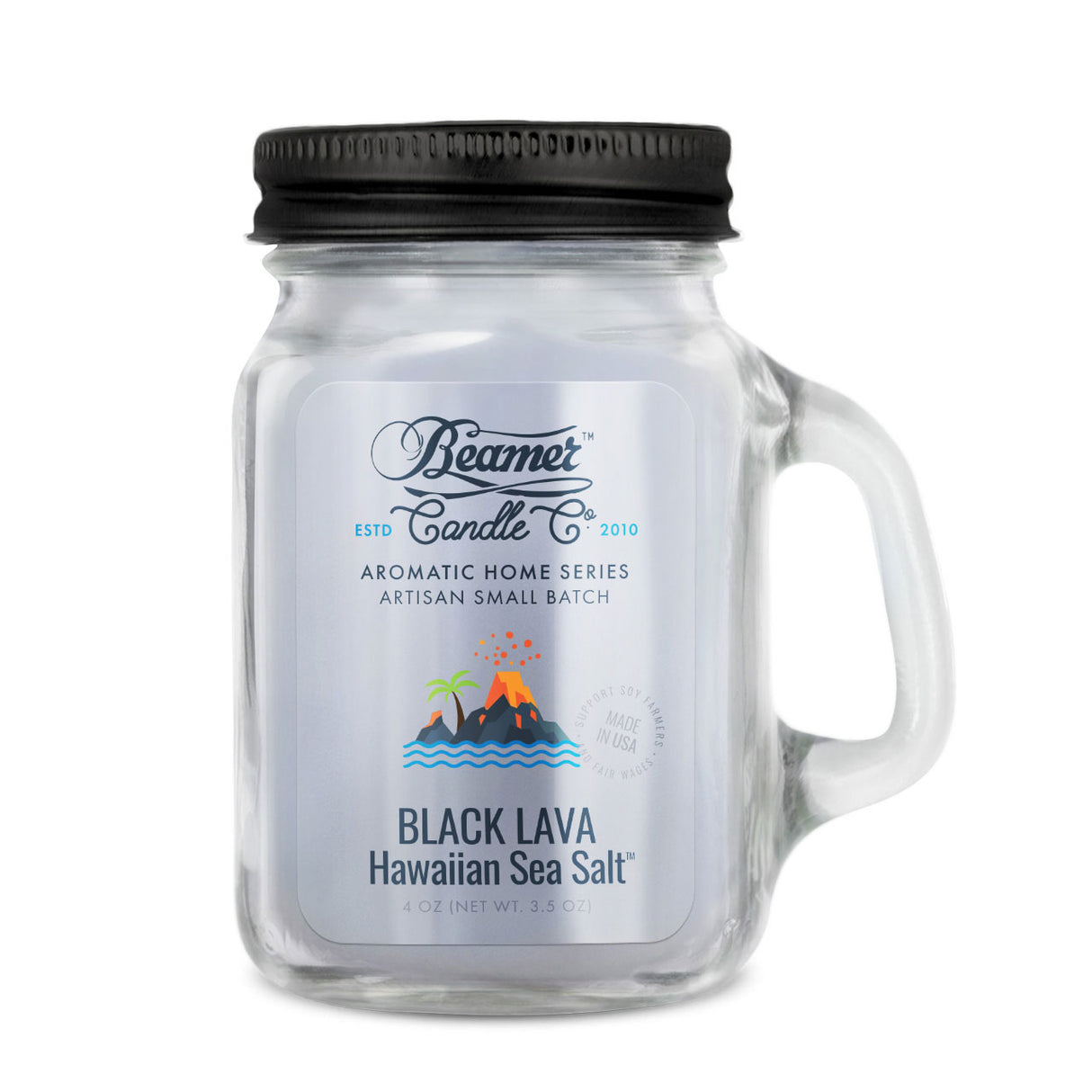 Vela Small Black Lava Hawaiian Sea Salt - Beamer Candle